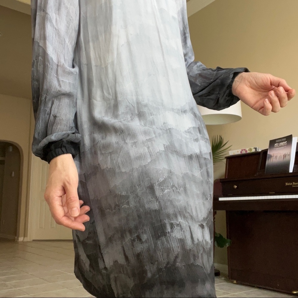 Cloth And Stone Grey Long Sleeve Mini Dress, XS - Picture 3 of 16
